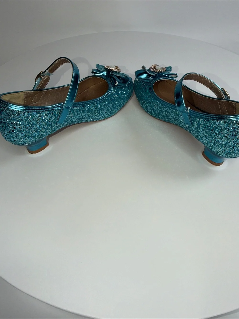 💎NWT PANDANINJIA GIRLS BLUE GLITTER MARY JABE DRESS SHOES SIZE 3